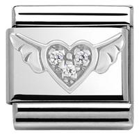 Nomination Charm Composable Classic Symbols Winged Heart Steel