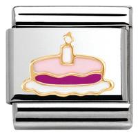 Nomination Charm Composable Madame & Monsieur Link Cake with Candle Steel