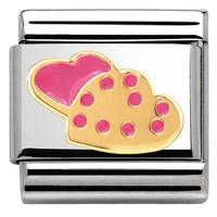 Nomination Charm Composable Madame & Monsieur Link Cookies in Heart Steel