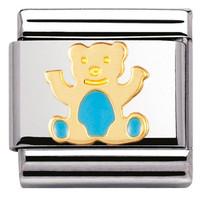 nomination charm composable classic earth animals light blue bear stee ...