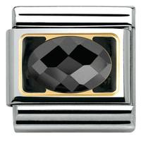 nomination charm composable classic elegance faceted black cubic zirco ...