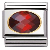 Nomination Charm Composable Classic Faceted Cubic Zirconia Red Steel