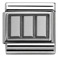 Nomination Charm Composable Classic Plates Oxidized Plate 3 Rectangles Steel