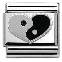 Nomination Charm Composable Classic Symbols Ying Yang Heart Steel