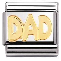 Nomination Charm Composable Classic Writing Dad Steel