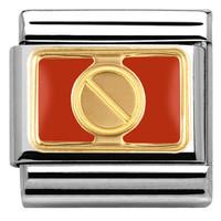 Nomination Charm Composable Classic Elegance Engraved Red Plate with Screw Steel
