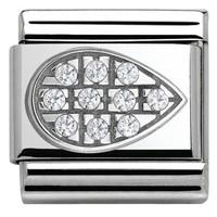 Nomination Charm Composable Link Pave Drop White Steel