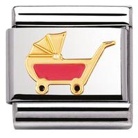 Nomination Charm Composable Classic Daily Life Pink Pram Steel