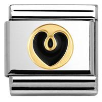 Nomination Charm Composable Classic Elegance Heart Black Steel
