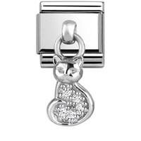 Nomination Silver Dangly Cat Charm