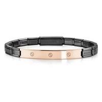 Nomination Trendsetter Black And Rose Gold Screw Bracelet