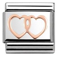 Nomination Rose Gold Double Heart Charm