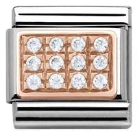 Nomination Rose Gold White Pave CZ Charm