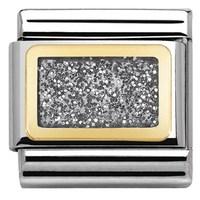 Nomination Glitter Nights Silver Square Charm