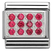 Nomination Red Cubic Zirconia Plate Charm