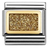 nomination glitter nights gold square charm