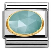 Nomination Faceted Light Blue Jade Stone Charm