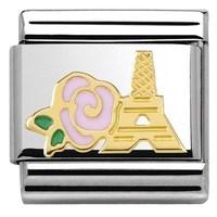 Nomination Pink Rose With Eiffel Tower Charm