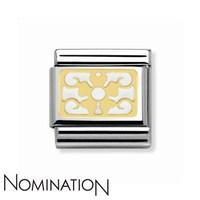 Nomination White Enamel Flower and Deco Plaque Charm