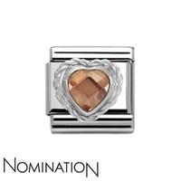Nomination Champagne Crystal Heart Charm