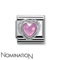 Nomination Pink Crystal Heart Charm