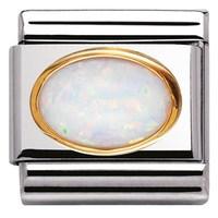 Nomination Oval White Opal Charm
