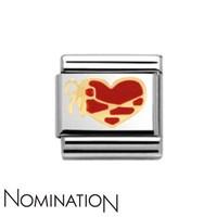 Nomination Red Enamel Heart with Ribbon Charm