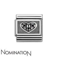 Nomination Black Crystal Oxidised Heart Charm