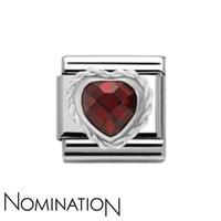 Nomination Red Cubic Zirconia Faceted Heart Charm