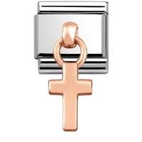 Nomination Rose Gold Hanging Cross Charm