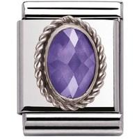 nomination big faceted purple cz charm