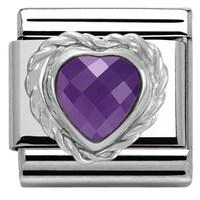 Nomination Purple Crystal Heart Charm