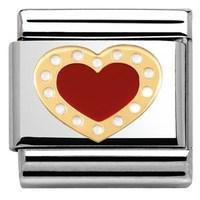 Nomination Gold and Red Heart Charm
