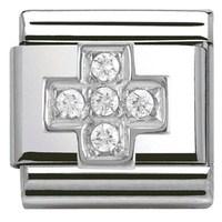 nomination cubic zirconia cross charm