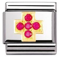 Nomination Red CZ Cross Charm