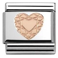 Nomination Rose Gold Diamond Heart Charm