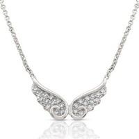 Nomination Angel Silver CZ Double Wing Necklace