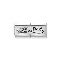 Nomination Silver Dad Double Plate Charm