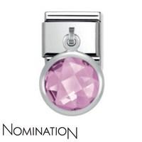 nomination pink crystal drop charm