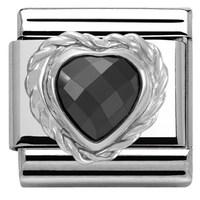 Nomination Black Crystal Heart Charm