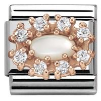 Nomination Rose Gold Mother Of Pearl CZ Charm