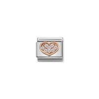 Nomination Rose Gold Pave Heart Charm