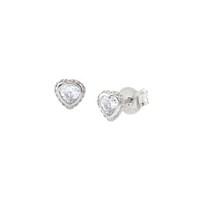 nomination silver bella heart studs