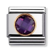 Nomination Faceted Cubic Zirconia Round Violet Charm 030605-0 001