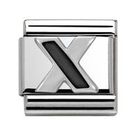 nomination classic black letter x alphabet charm 33020124