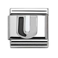 Nomination CLASSIC Black Letter U Alphabet Charm 330201/21