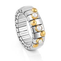 nomination extension 3 white pearl 18ct gold ring 044600 007