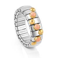 nomination extension 3 pink coral 18ct gold ring 044600 006