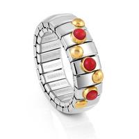 Nomination Extension - 3 Coral 18ct Gold Ring 044600 005