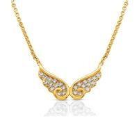 nomination angels sparkling gold double wing necklace 145322012